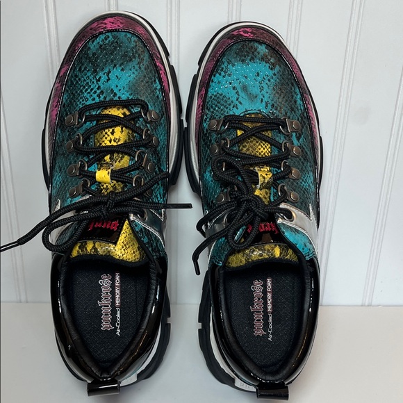 Punkrose by Skechers Air-Cooled Memory Foam Python Platform Women's Sneakers - Picture 3 of 9